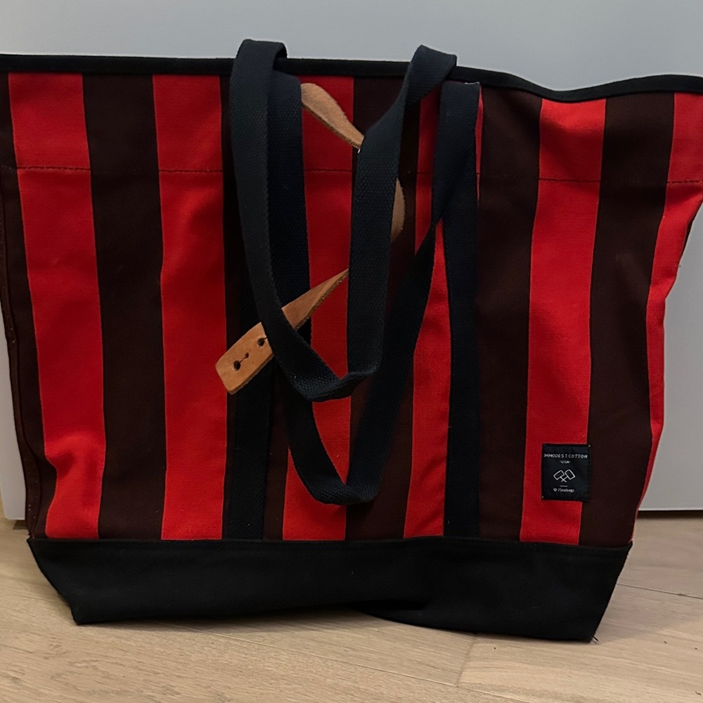 Immodest Cotton Red and Black Tote Bag
